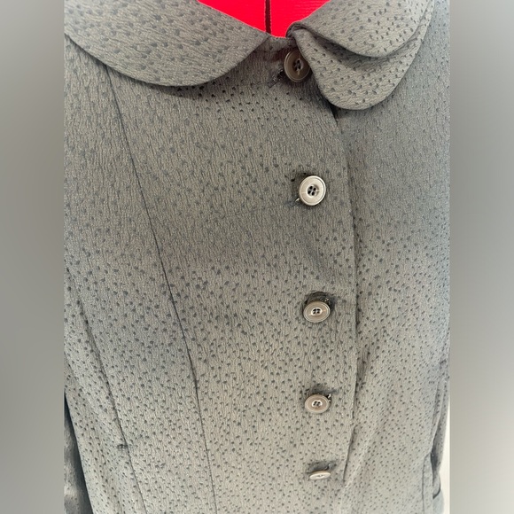 Lilith Textured Blazer / Topper Jacket With Asymmetrical Double Collar - Picture 11 of 14